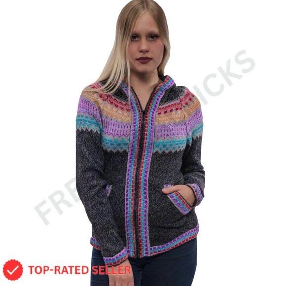 Genuine Alpaca Cardigan Sweater Lightweight Elegant Classic Winter Wear